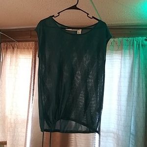 DKNY army green mesh cover up